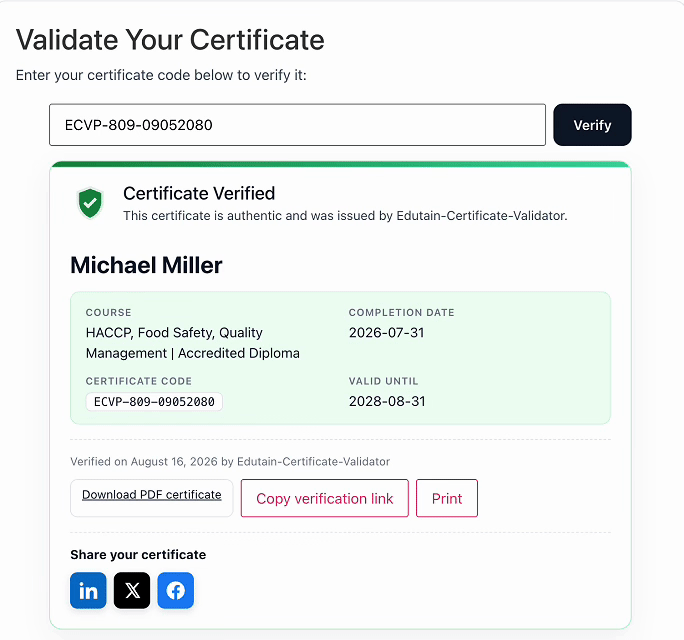 Upgrade to Pro page: QR codes, expiry & revocation, custom fields, PDF certificates, email delivery, analytics